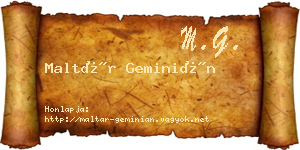 Maltár Geminián névjegykártya